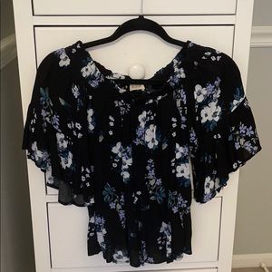 off-the-shoulder floral top